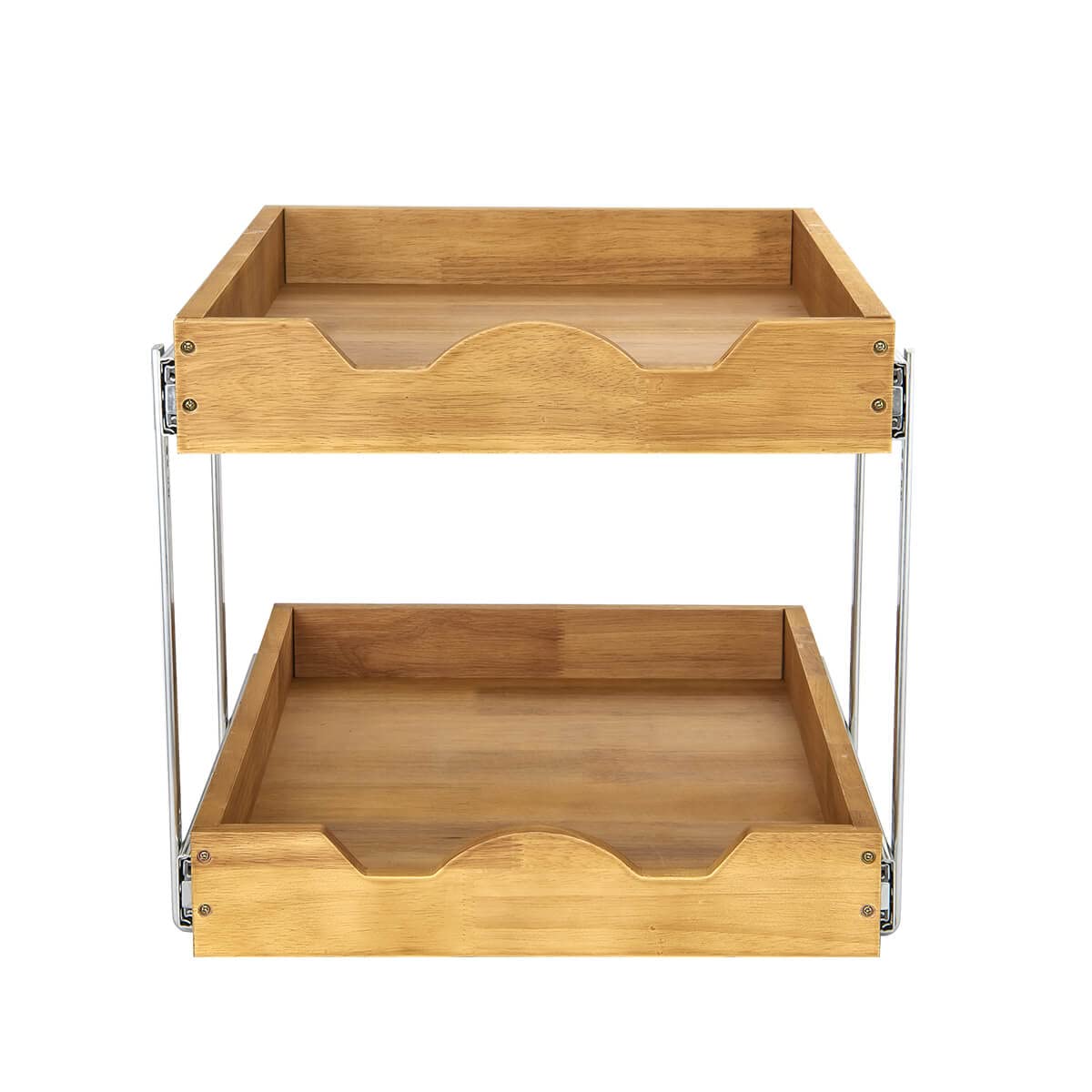 2-Tier Wooden Pull-Out Cabinet Organizer - 11