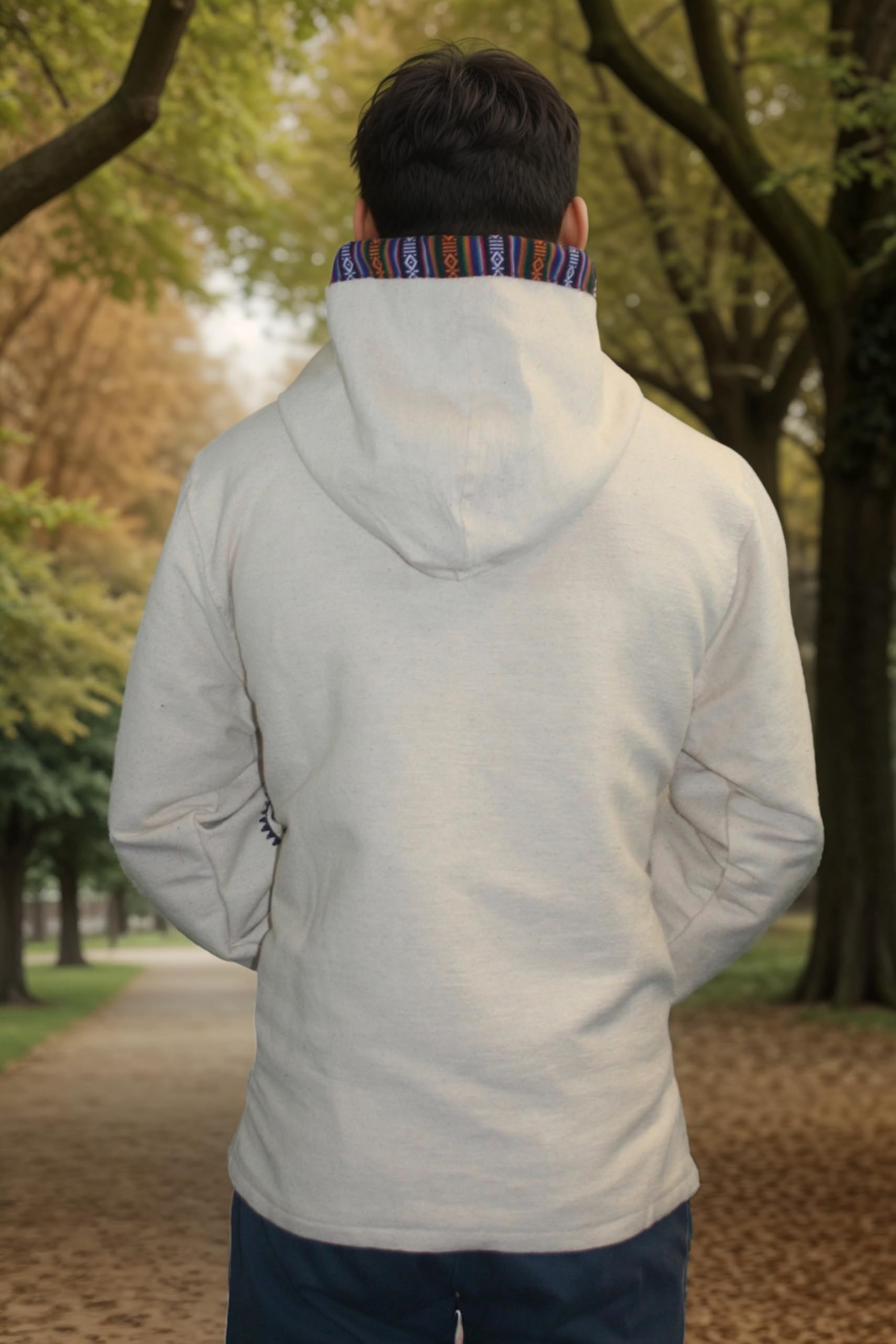 Men's Cotton Printed Fleece-Lined Tibetan Hoodie Jacket - Warm Winter Outerwear for Hiking & Casual Wear | Agan Traders