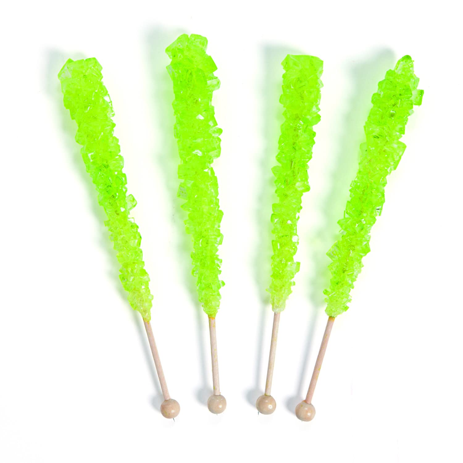 Rock Candy Pop Sticks - 24 Individually Wrapped Lollipops | Classic Nostalgic Candy in Light Green | Perfect for Party Favors, Gift Bags & Candy Buffets
