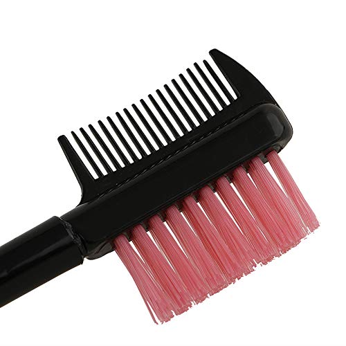 Gugzy Double-Ended Folding Eyelash Comb & Separator - Metal Mascara Lift & Curl Tool for Perfect Eye Makeup (Pink) | Ideal for Lash Extension, False Eyelash Application & Professional Makeup Artists