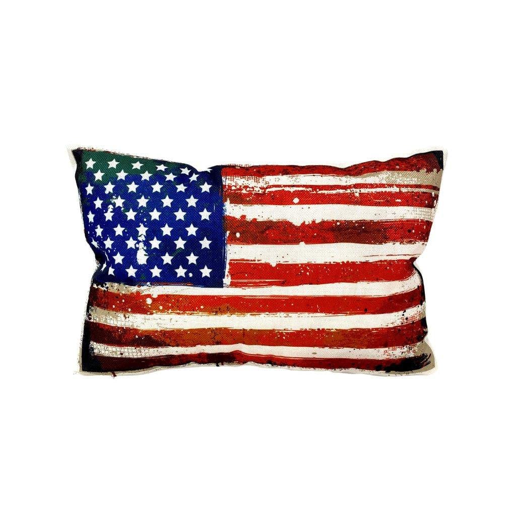 American Flag Adventure Time Pillow Cover - Wanderlust Throw Pillow for Travel Decor, Perfect Travel Gift for Women & Friends - Great for Home Decor, Sofa, Bedroom & Road Trips
