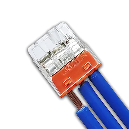 Dicio 50-Piece Quick Connect Wire Connectors Kit - UL Listed Push-in Terminals for Low Voltage Wiring (3-Port, 4-Gauge, 24-12AWG) - Perfect for Home Electrical Projects, DIY Repairs, and Automotive Wiring