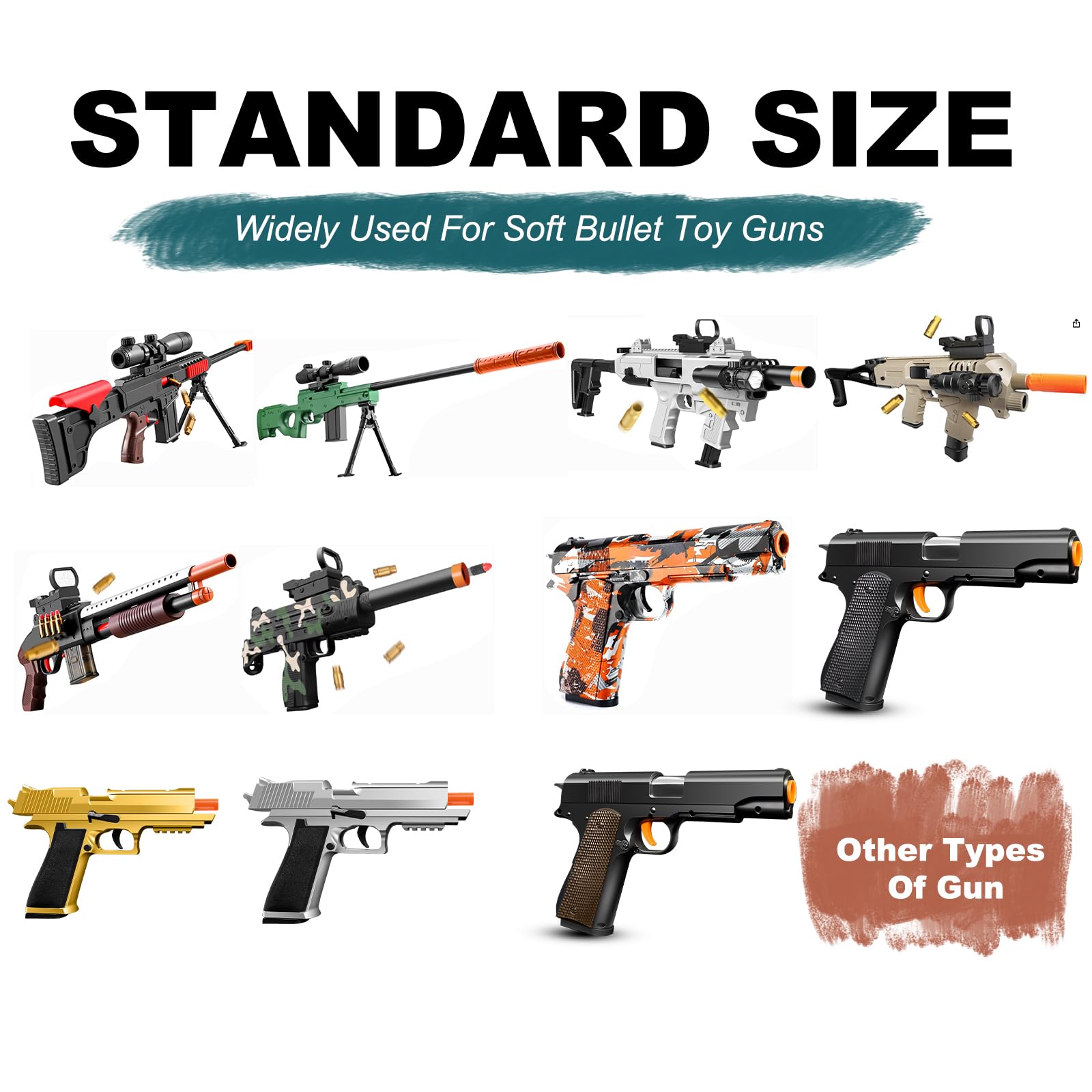 Soft Foam Bullet Toy Gun Ammo Refill Kit - 100 EVA Foam Bullets + 56 Shells for Safe Kids Play | Educational STEM Toy Accessories for Nerf Guns & Outdoor Shooting Games