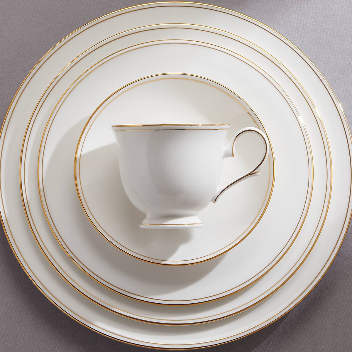 Federal Gold 5-Piece Place Setting - Elegant Dinnerware Set for Formal Dining, Weddings & Special Occasions