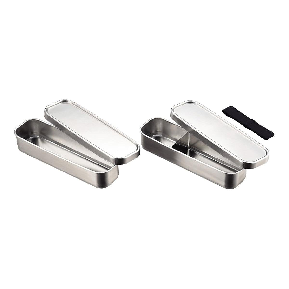 Aizawa Stainless Steel 2-Tier Bento Lunch Box 700ml - Leak-Proof, Eco-Friendly for Office, School & Picnics