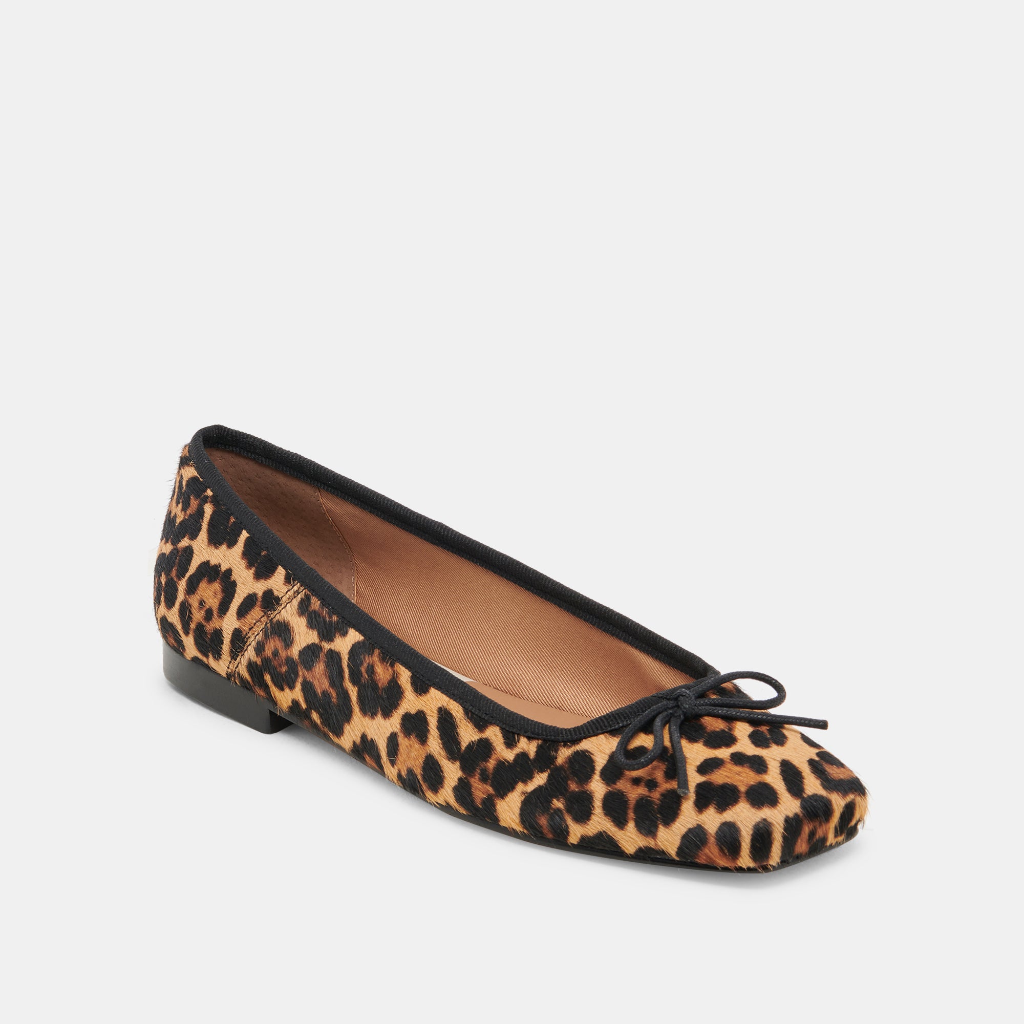 ANISA Ballet Flats - DK Leopard Calf Hair Women's Shoes | Comfortable & Stylish for Work, Travel & Casual Wear