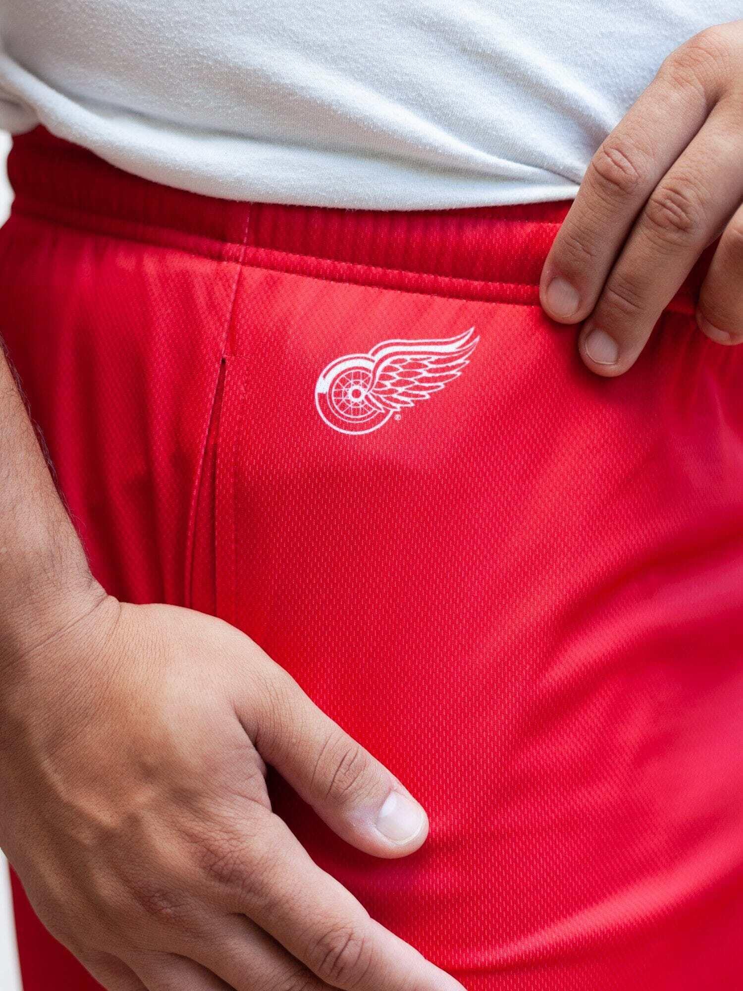 Detroit Red Wings Mesh Hockey Shorts for Men - Breathable & Lightweight Hockey Apparel - Perfect for Games, Practice & Casual Wear