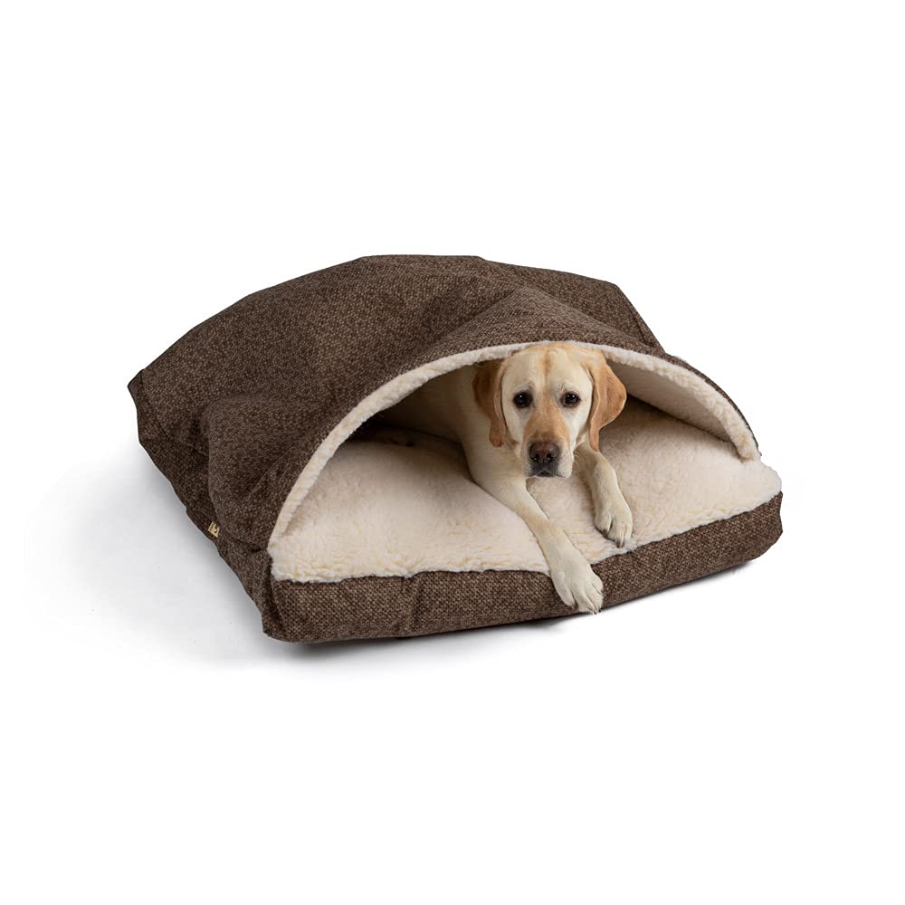 Premium Microsuede Cozy Cave Dog Bed - Medium Size, Camel Color for Small to Medium Dogs | Ultra-Soft & Washable Pet Bed for Indoor Use, Perfect for Living Room, Bedroom or Crate