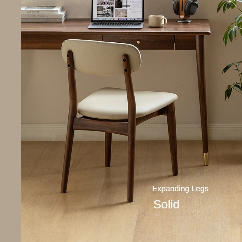 Premium Black Walnut Solid Wood Dining Chairs Set of 4 - Comfortable Padded Seats for Kitchen, Dining Room & Home Office - Modern Farmhouse Style Furniture