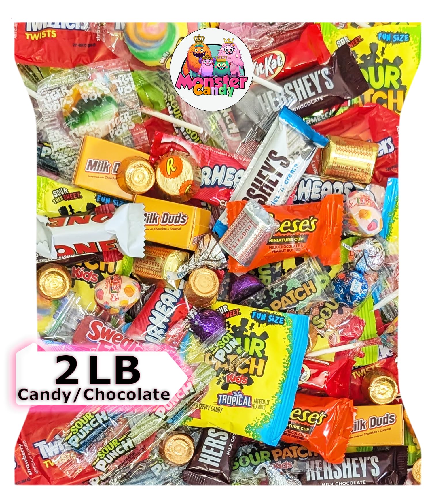 2 lb Bulk Chocolate & Candy Variety Pack - Individually Wrapped Pinata Stuffers, Party Favors for Kids - Perfect for Birthday Parties, Halloween Treats & Goodie Bags