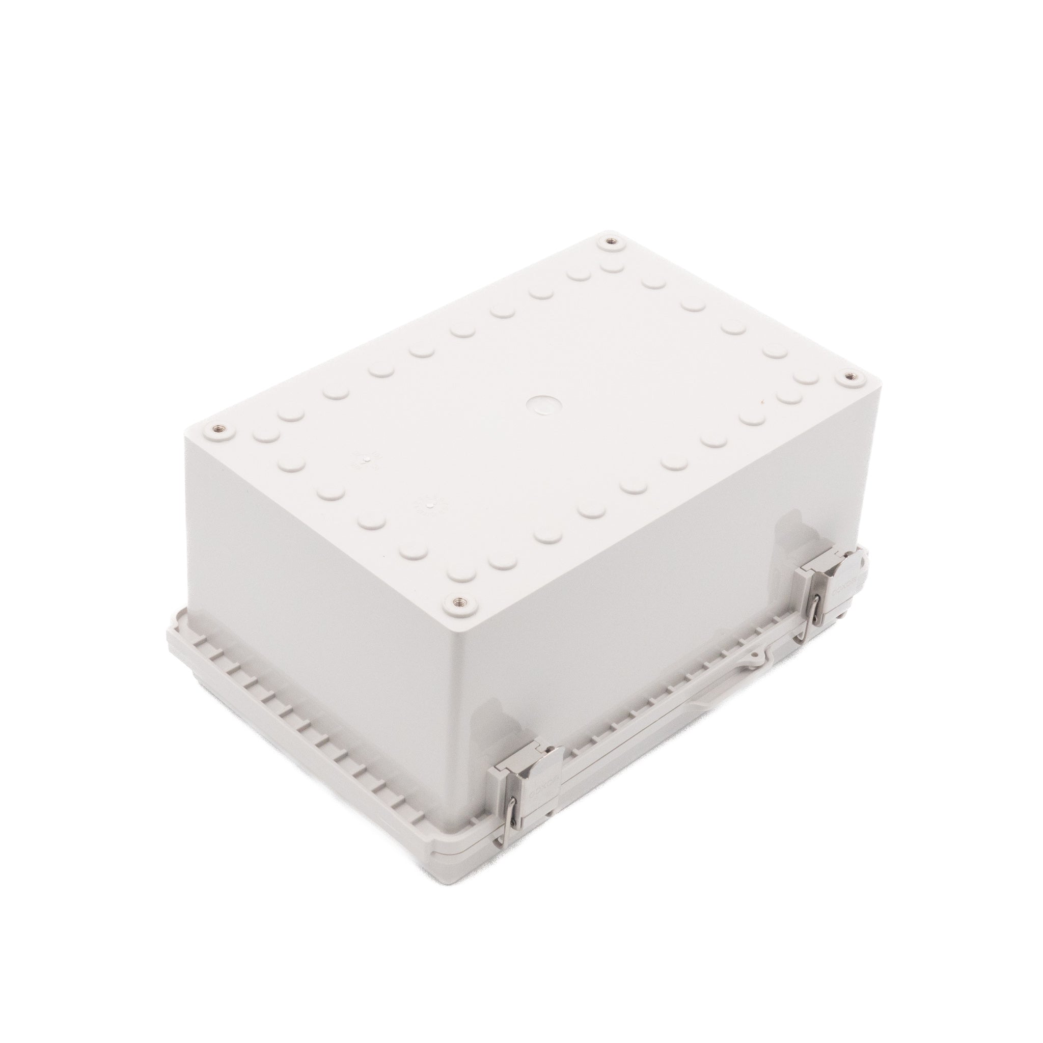 Boxco P Series 7.48x11.02x5.51 Inch (190x280x140mm) IP67 Waterproof ABS Plastic Enclosure with Molded Hinge & Latch - Grey Electrical Box for Outdoor Equipment, Industrial Control & Harsh Environment Protection