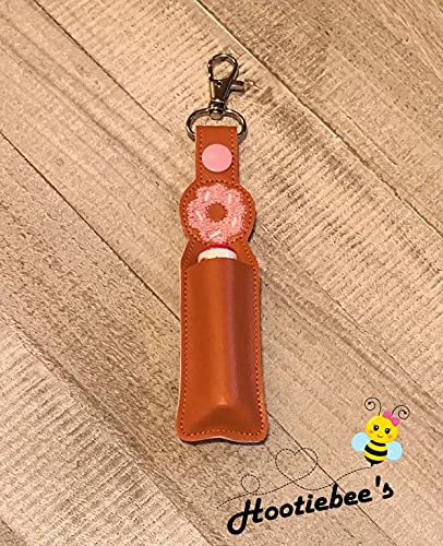 Donut-Shaped Hand Sanitizer Holder & Lip Balm Holder - Cute Keychain for Purse, Backpack, Gym Bag - Perfect for Travel, School, Office, and Daily Use