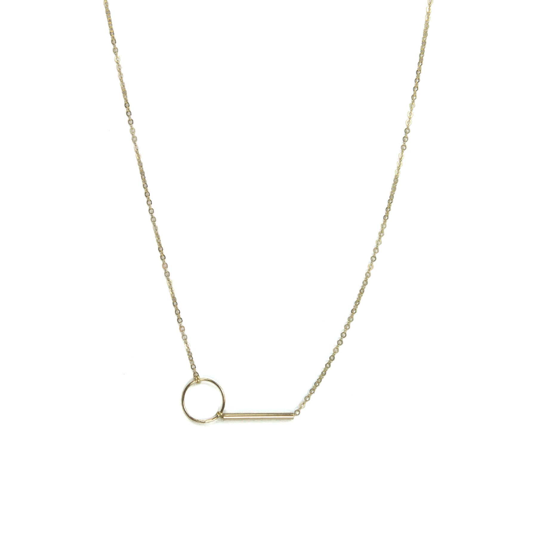 Elegant Circle and Bar Necklace for Women - Minimalist Gold Pendant Jewelry Gift for Her - Perfect for Everyday Wear, Date Nights & Special Occasions