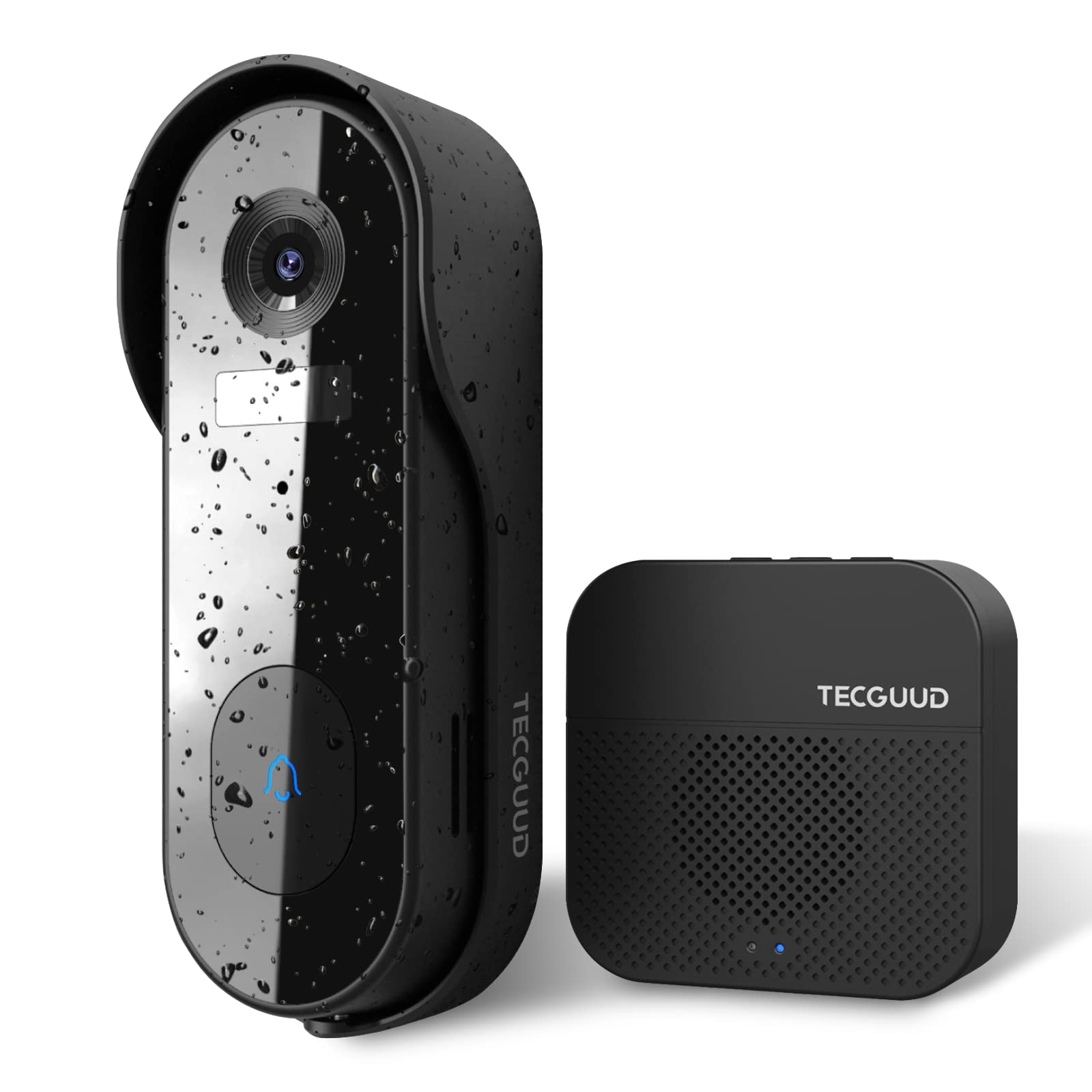 Wireless Doorbell Camera with Chime - Battery Powered WiFi Video Doorbell, AI Human Detection, 2-Way Audio, 1080P Night Vision, IP65 Weatherproof, SD/Cloud Storage - Perfect for Home Security & Package Theft Prevention