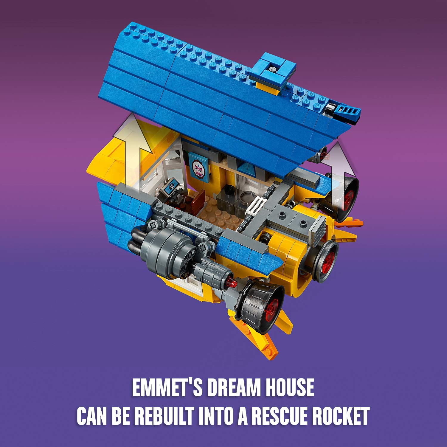 LEGO 70831 LEGO Movie Emmet's Rocket House Building Set - Creative Construction Toy for Kids & Adults, Perfect for Playtime & Collectors - Build & Display in Home, Office, or Playroom