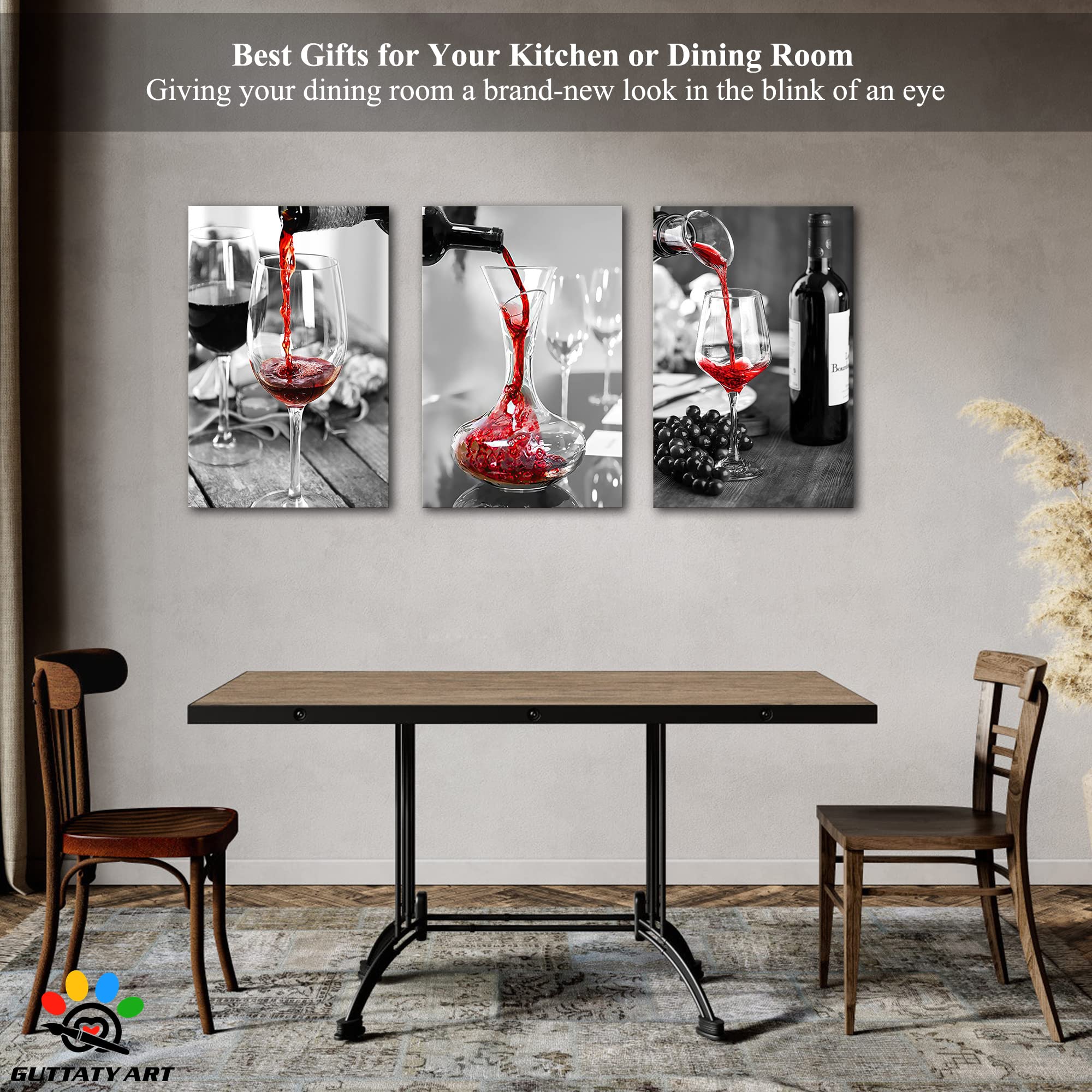 GUTTATY Modern Canvas Wall Art Set - 3PCS 20