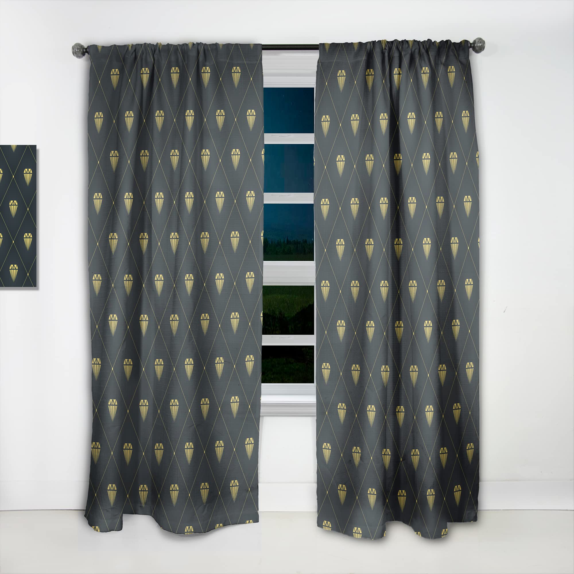 Golden Heart Design Thermal Insulated Curtains - Single Panel 52x120 Inches - Elegant Bedroom & Living Room Drapes for Home Decor | Perfect for Temperature Control & Light Blocking