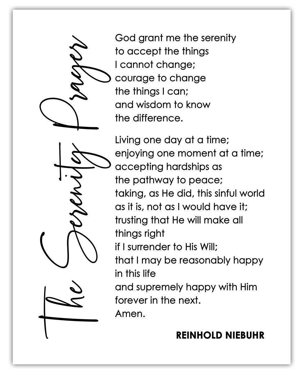 Serenity Prayer Wall Art - Inspirational Bible Verses for Home & Office Decor
