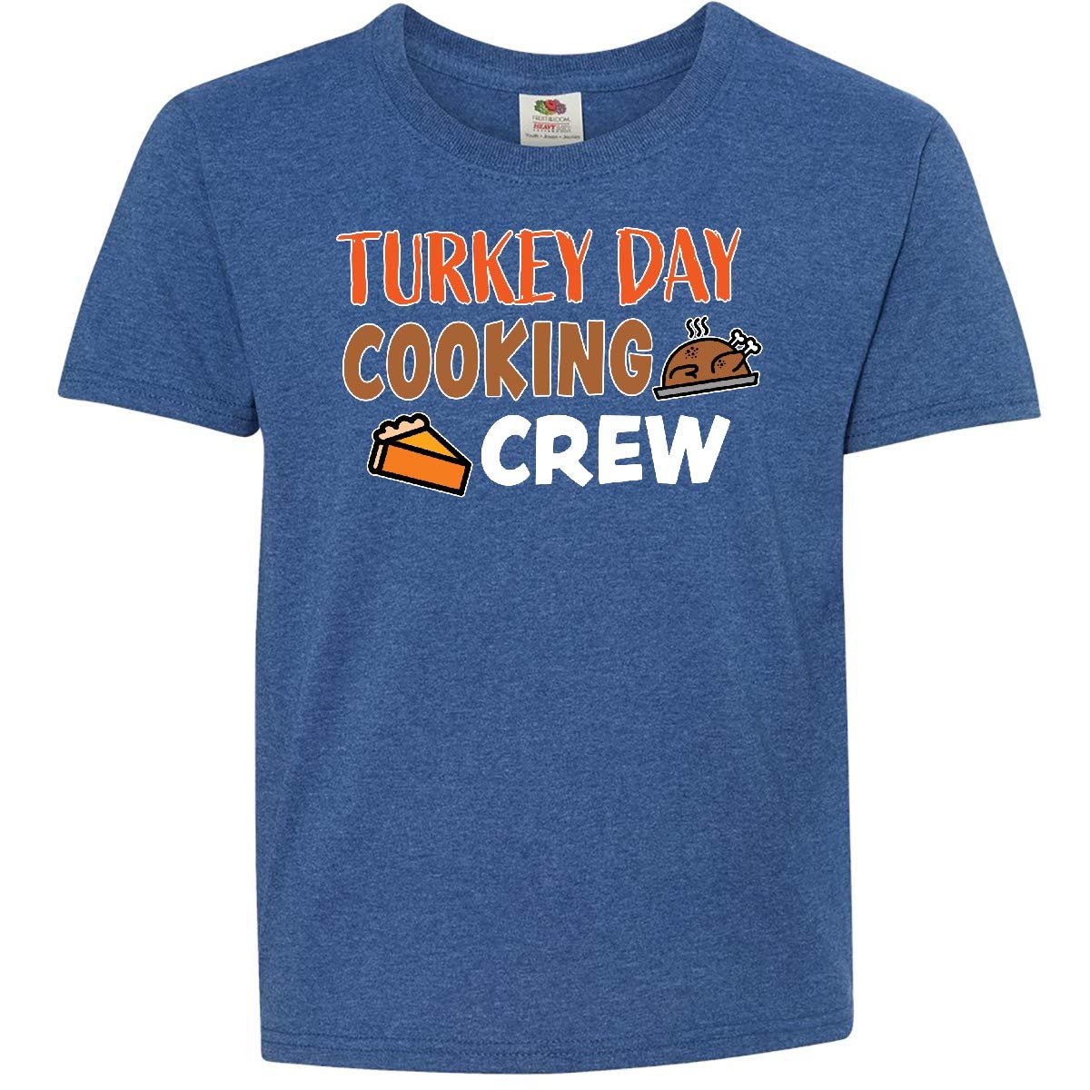 Inktastic Thanksgiving Turkey Day Cooking Crew with Turkey Youth T-Shirt - Fun Holiday Family Outfit for Thanksgiving Dinner & Festive Gatherings