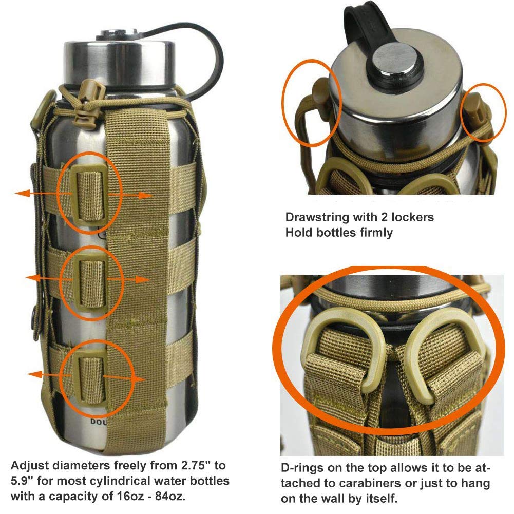 Tactical Water Bottle Holder - MOLLE Pouch for Outdoor & Hiking