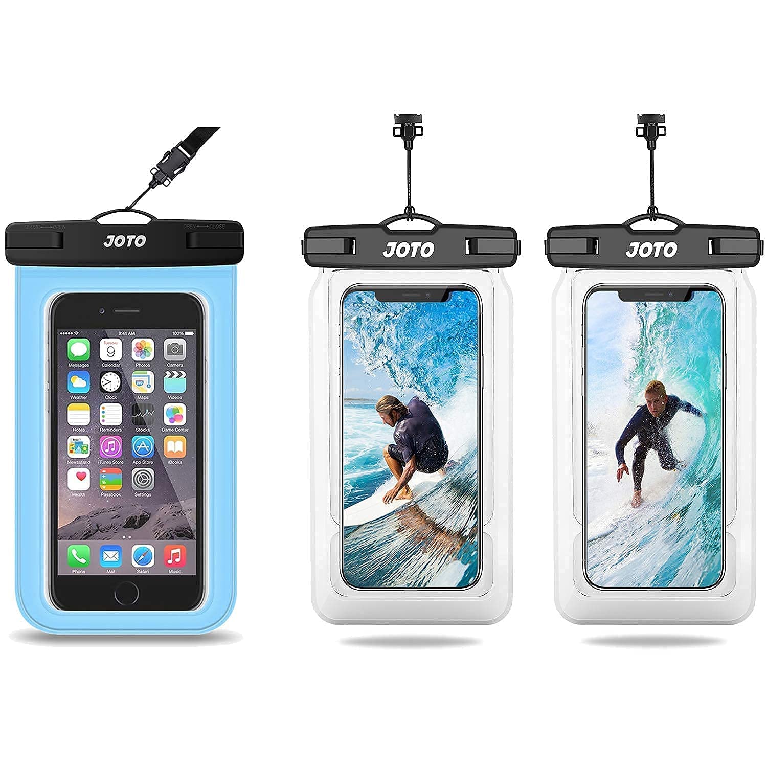 JOTO Universal Waterproof Phone Pouch for iPhone 11 Pro Max & Samsung Galaxy S20/Note 10+ (Up to 6.9