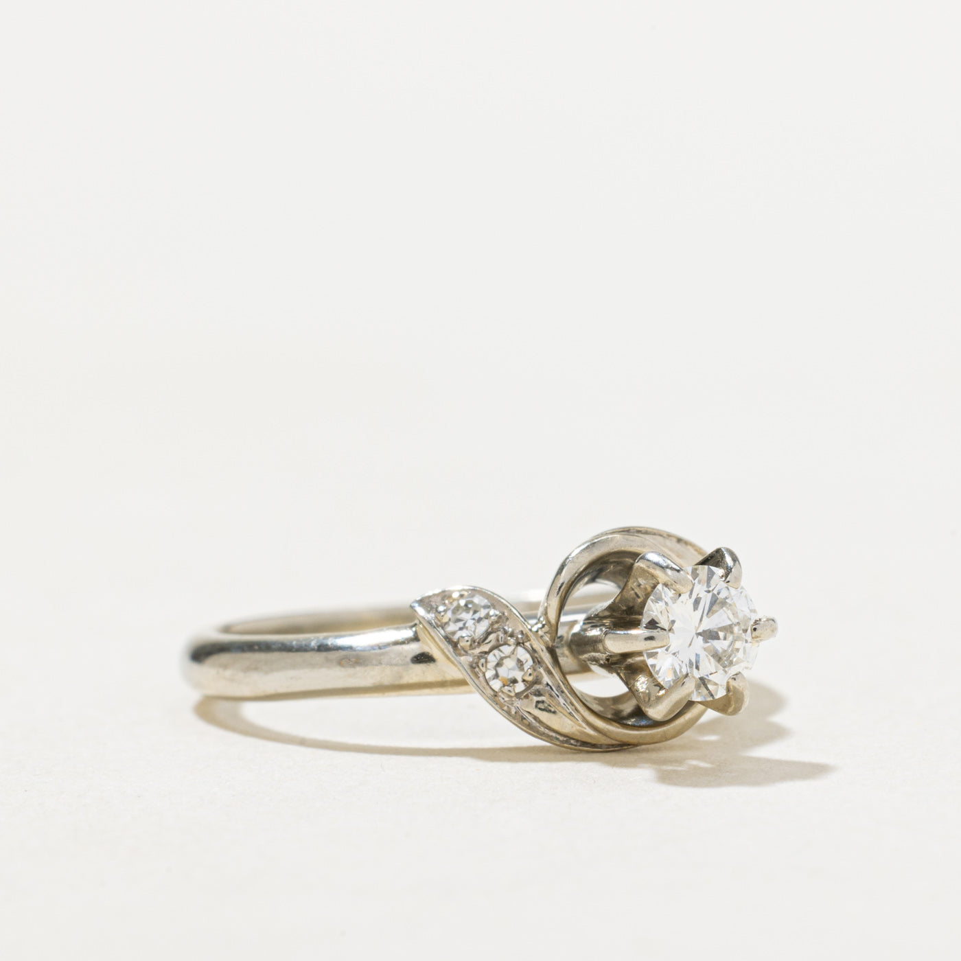 0.28ctw High Set Diamond Engagement Ring - Size 4.5 | Elegant Solitaire Wedding Band for Proposals, Anniversaries & Special Occasions