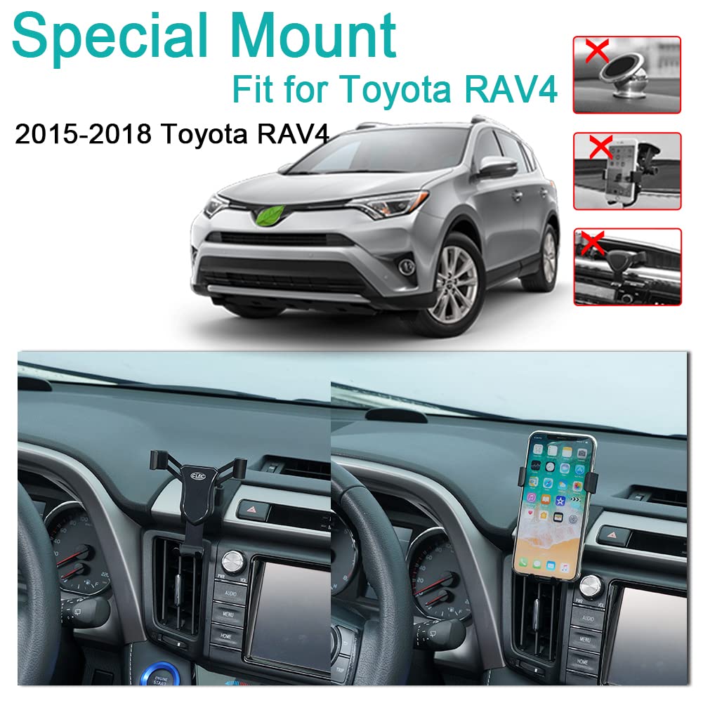 BEHAVE Car Phone Holder Mount for Toyota RAV4 2013-2018 - Adjustable Smartphone Cradle Compatible with iPhone 8, iPhone X & 5.5-6 inch Phones - Perfect for Hands-Free Driving & GPS Navigation