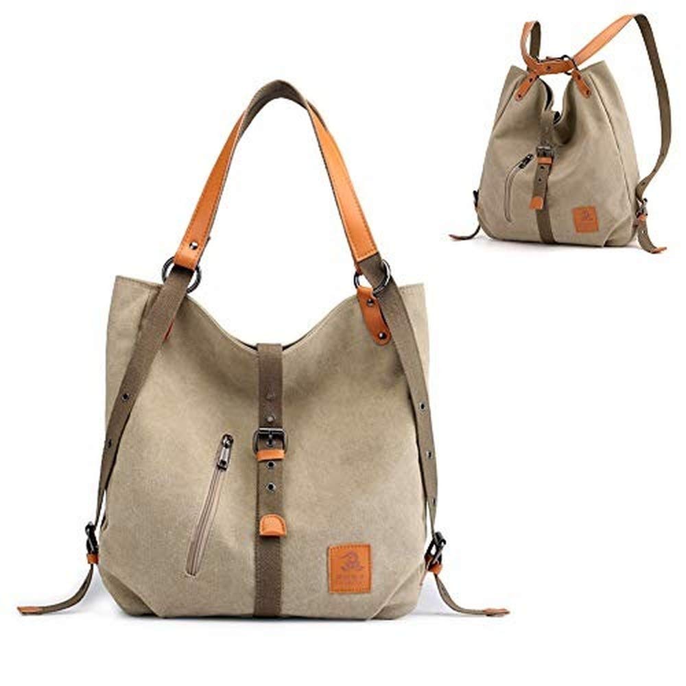 3-in-1 Convertible Canvas Purse for Women - Tote, Shoulder Bag & Backpack - Stylish Multipurpose Handbag for Work, Travel & Daily Use