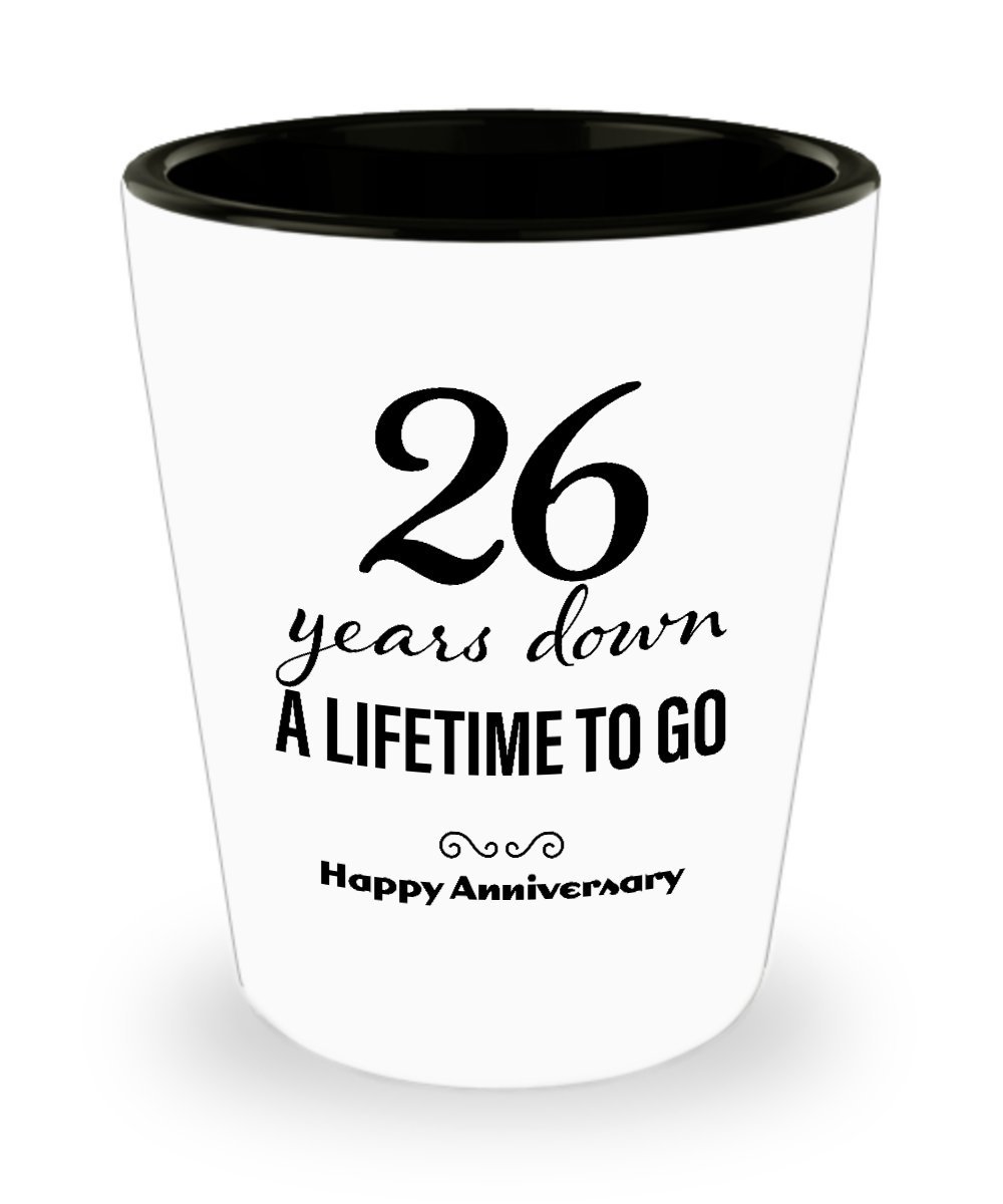 26th Anniversary Gifts for Her - Elegant Shot Glass Set for Wife, Girlfriend, Women | Unique Wedding Anniversary Present for 26 Years Together | Perfect for Romantic Celebrations, Couples' Night, and Special Occasions