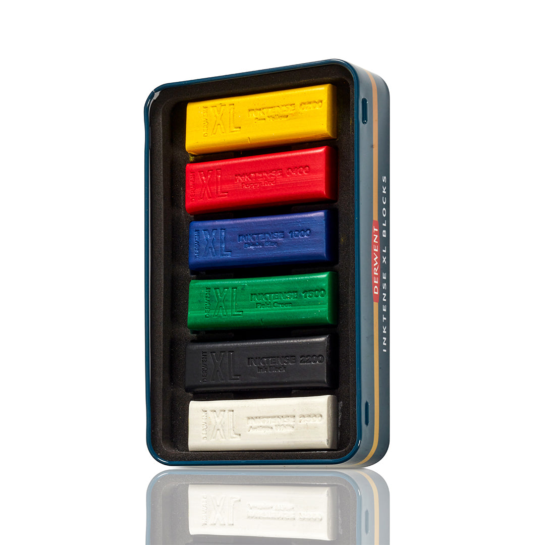 Derwent Inktense XL Watercolor Pencils - Set of 6 Vibrant Colors in Tin Box - Perfect for Artists, Sketching & Watercolor Painting