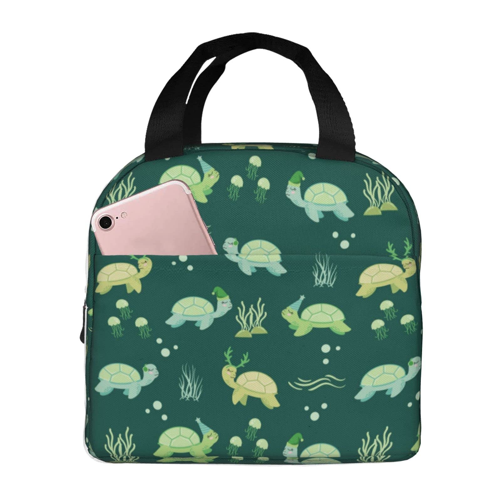 Cute Animal Insulated Lunch Box for Teens - Reusable Thermal Lunch Bag with Turtle Design for School, Work, Travel & Picnic - Portable Meal Container for Boys & Girls
