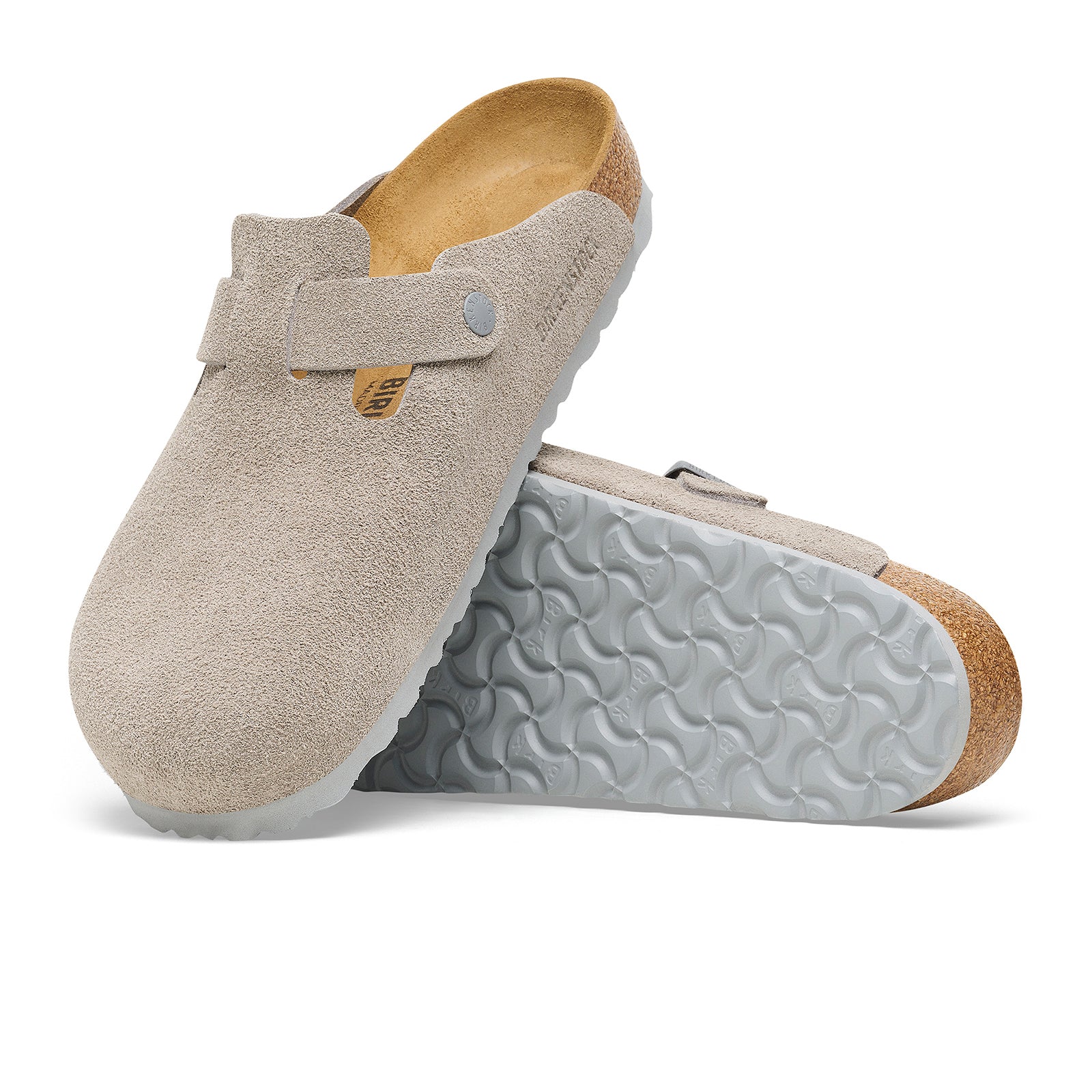 Birkenstock Boston Narrow Clog for Women - Stone Coin Suede Leather Comfort Shoes | Perfect for Home, Office & Casual Wear
