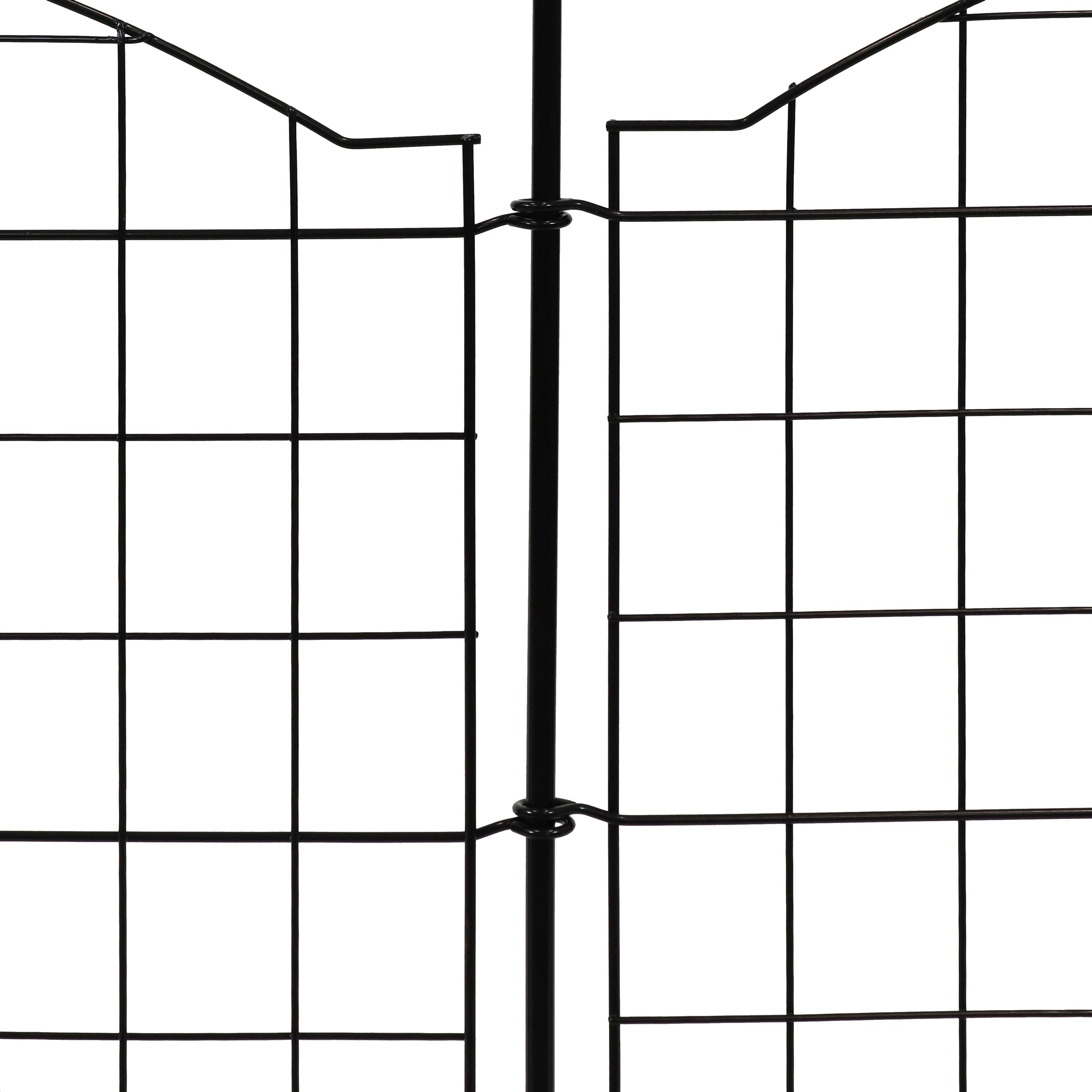 Sunnydaze 5-Piece Arched Grid Steel Decorative Garden Fence Panels - 12.5' Overall Length - Rust-Resistant Outdoor Fencing for Yard, Flower Beds, and Landscape Borders