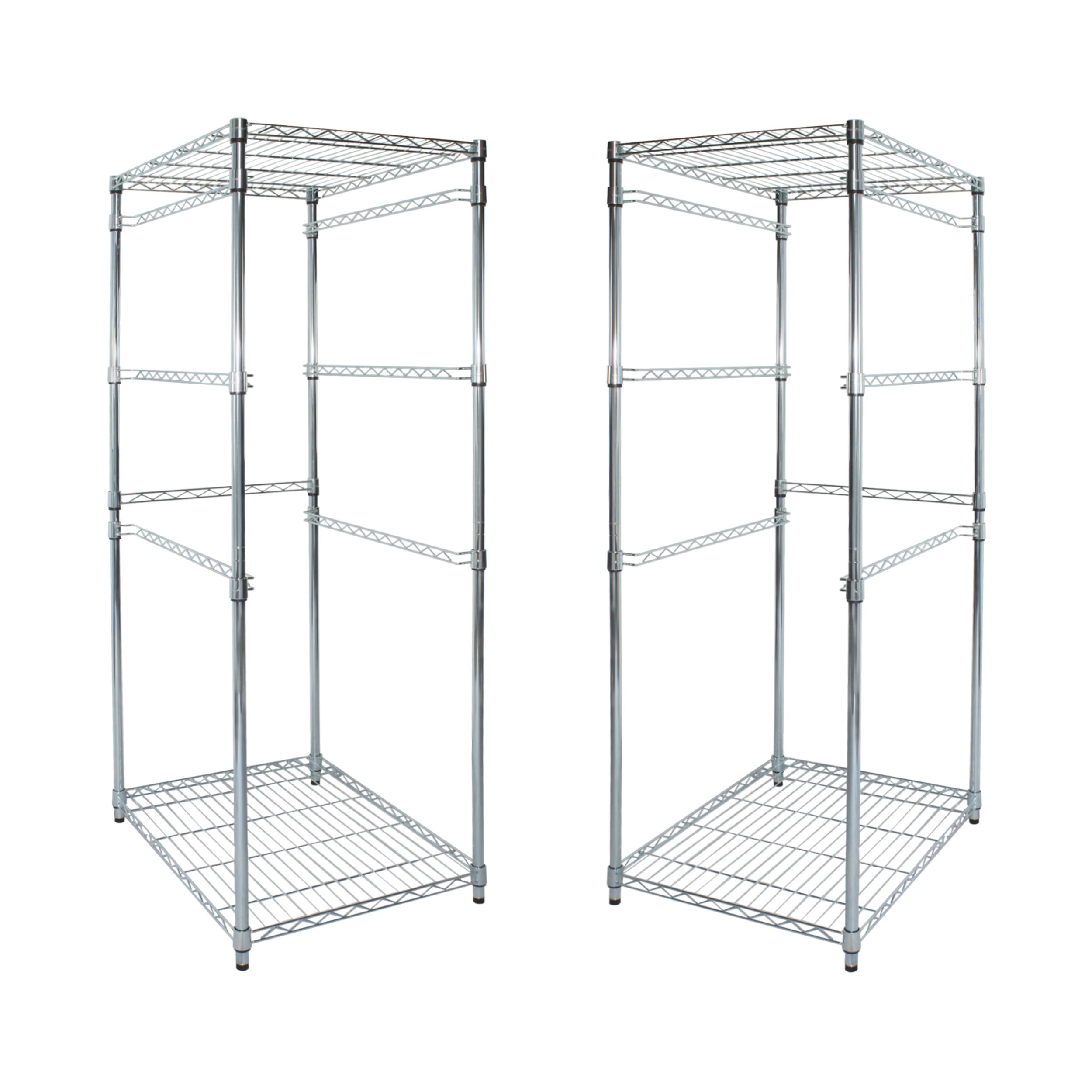 SafeRacks 2 Pack 5-Tier Steel Tote Rack - Heavy Duty Space Saving Storage Shelf for Garage, Pantry & Kitchen | NSF Certified | 31