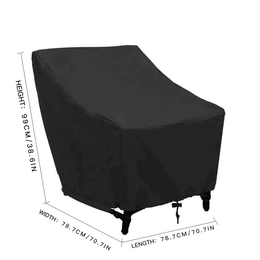 Waterproof Black Outdoor Chair Cover 27in - Lightweight Patio Furniture Covers for Garden, Deck & Poolside Use - All-Weather Protection for Tables & Chairs