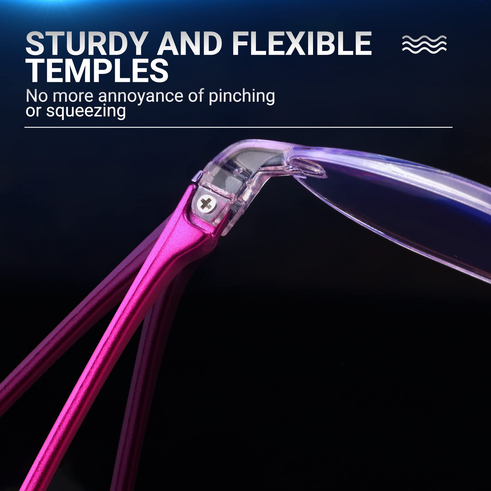 TERAISE Blue Light Blocking Reading Glasses for Women - Anti-Fatigue Computer Glasses with Diamond-Cut Design - Perfect for Office Work, Screen Time & Reading Books