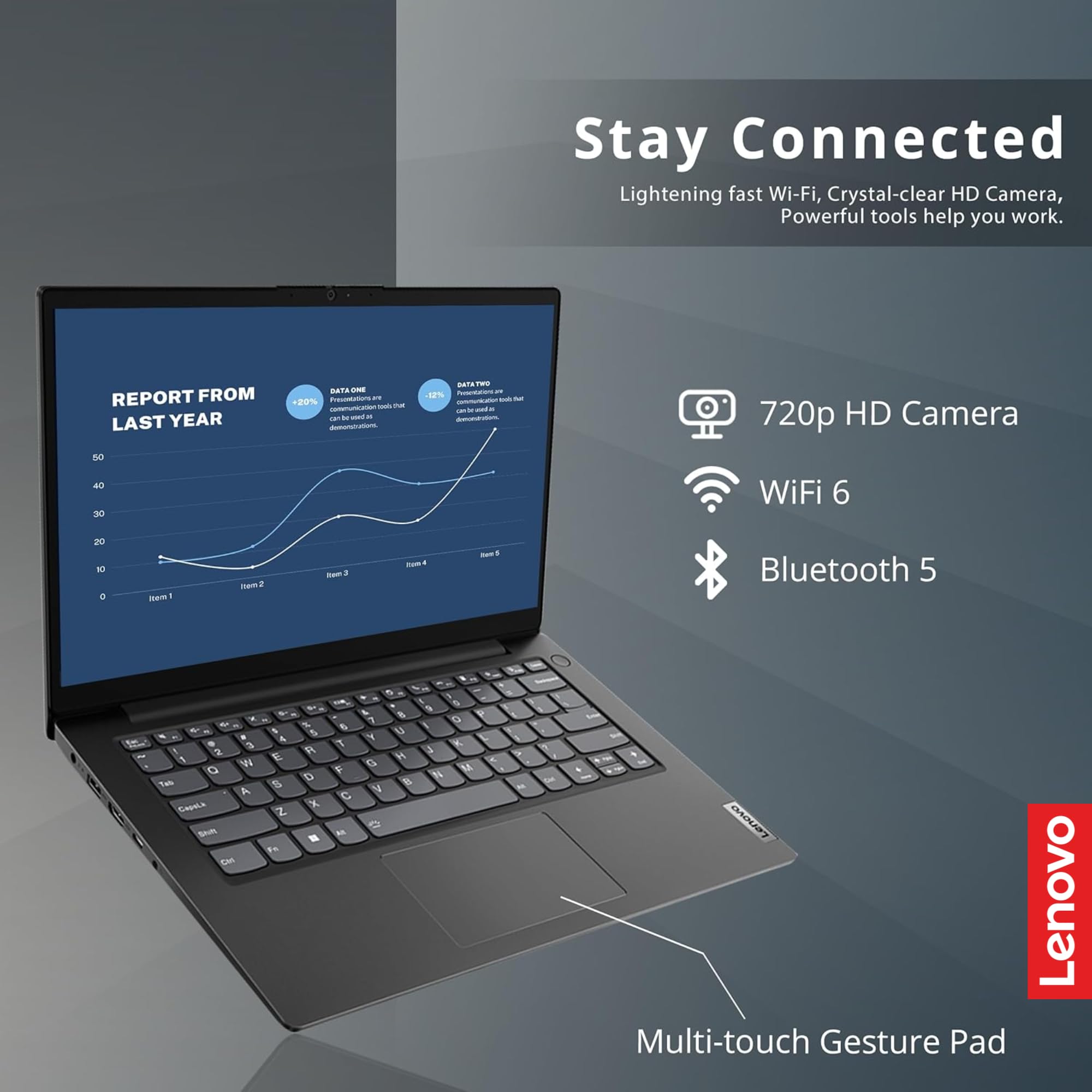 Lenovo V14 Gen-4 Business Laptop - AMD Ryzen 5 7520U, 14