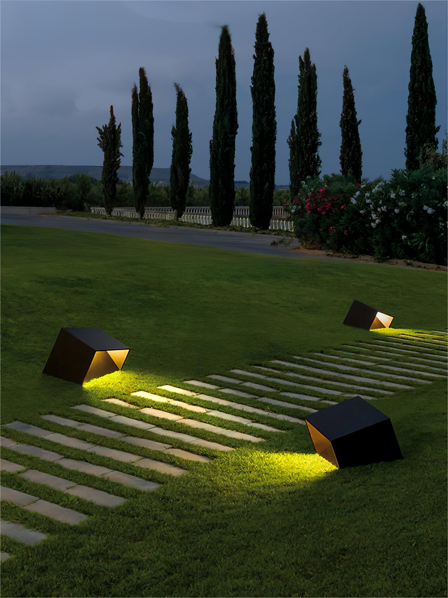 Solar Powered LED Cube Garden Lights - Waterproof Outdoor Landscape Lighting for Patio, Yard, Pathway & Garden Decor