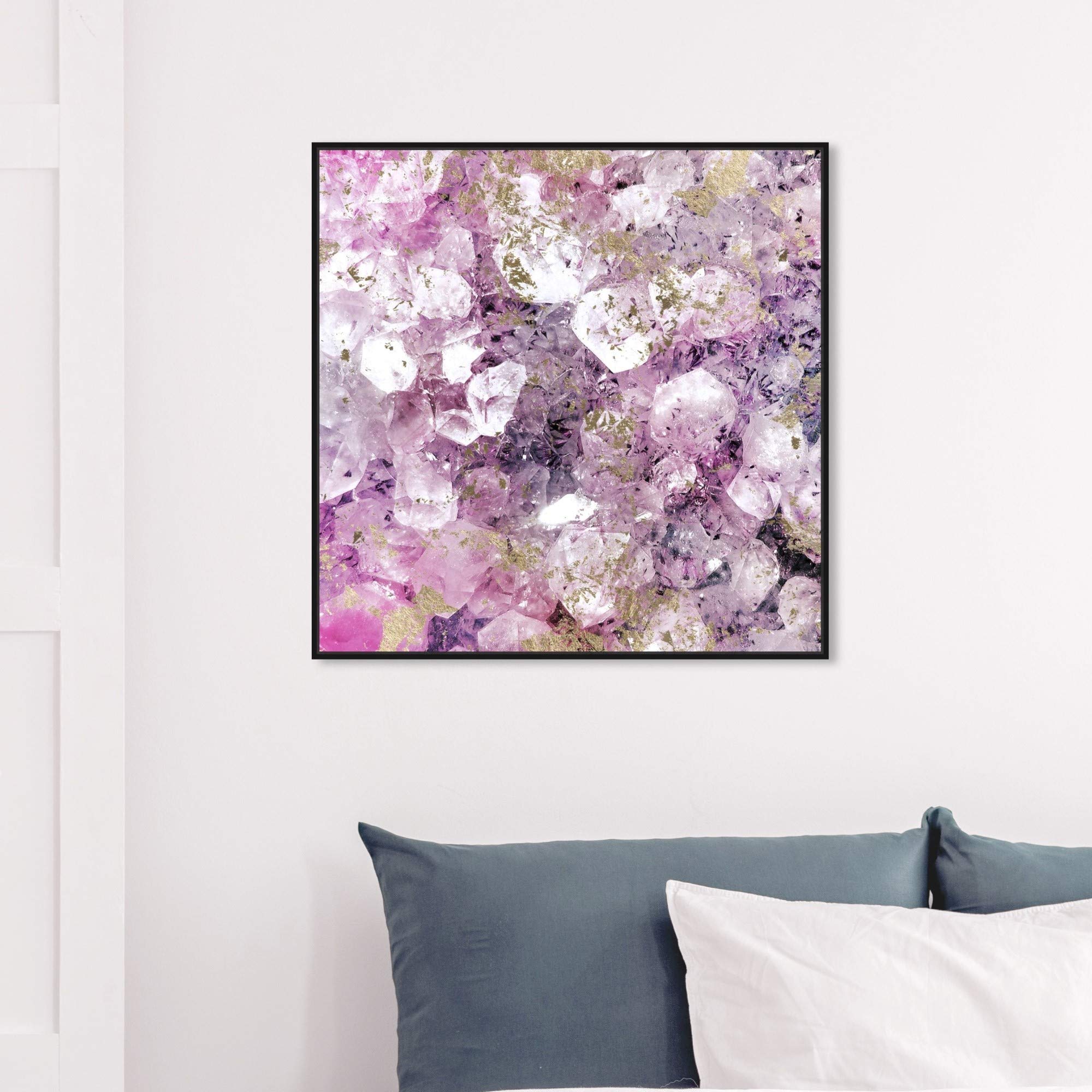 Oliver Gal Abstract Framed Wall Art - 30x30 Inch Purple & Gold Crystal Canvas Print for Living Room, Bedroom & Office Décor | Modern Romantic Home Wall Decor