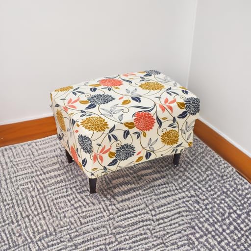 Eco-Friendly Stretch Ottoman Slipcover - Rectangular Storage Ottoman Cover with Non-Slip Elastic Bottom for Footrest Stool | Perfect for Living Room, Bedroom & Home Decor