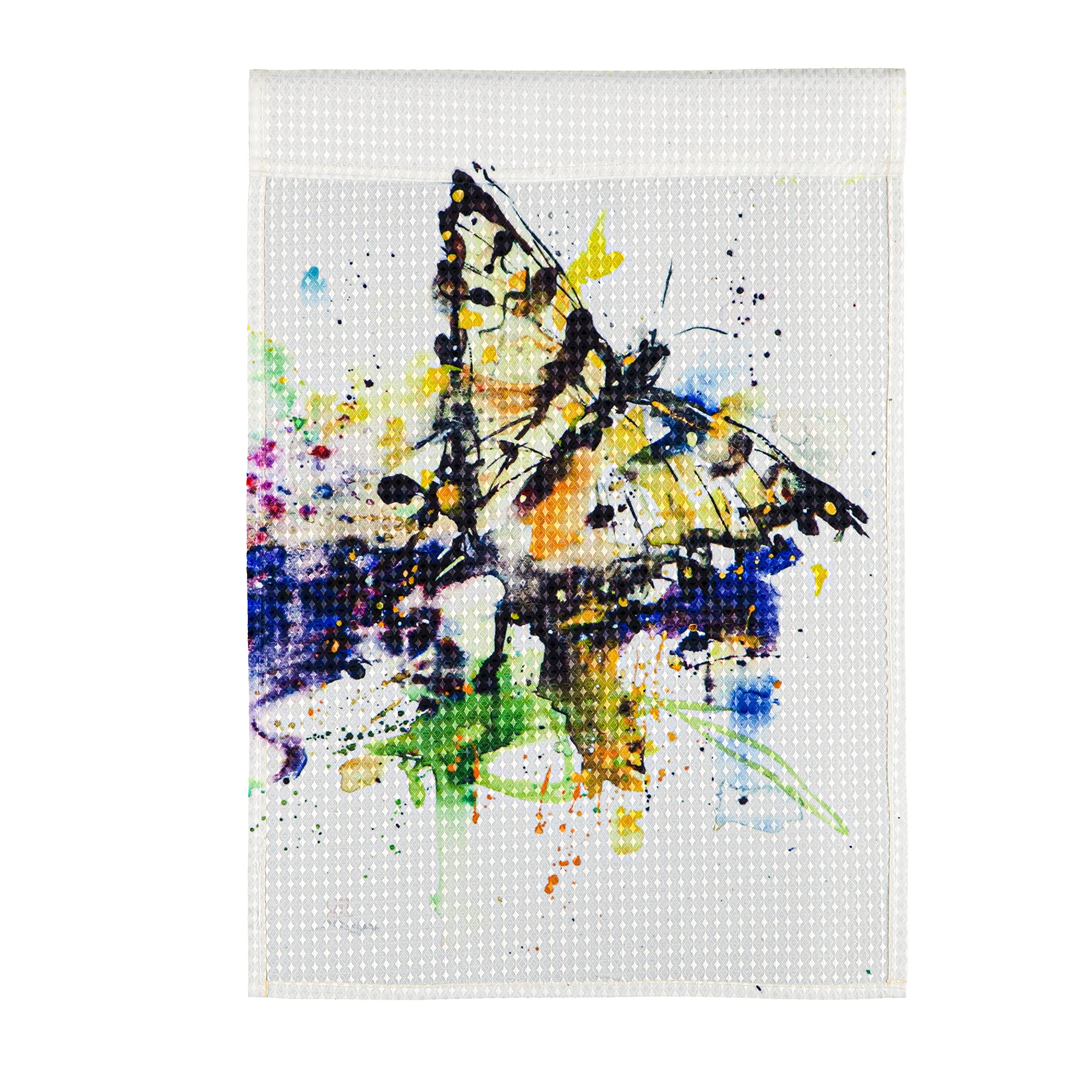 Evergreen Painted Butterfly Garden Waffle Flag - Decorative Outdoor Yard Banner for Spring Summer Garden Party Decorations