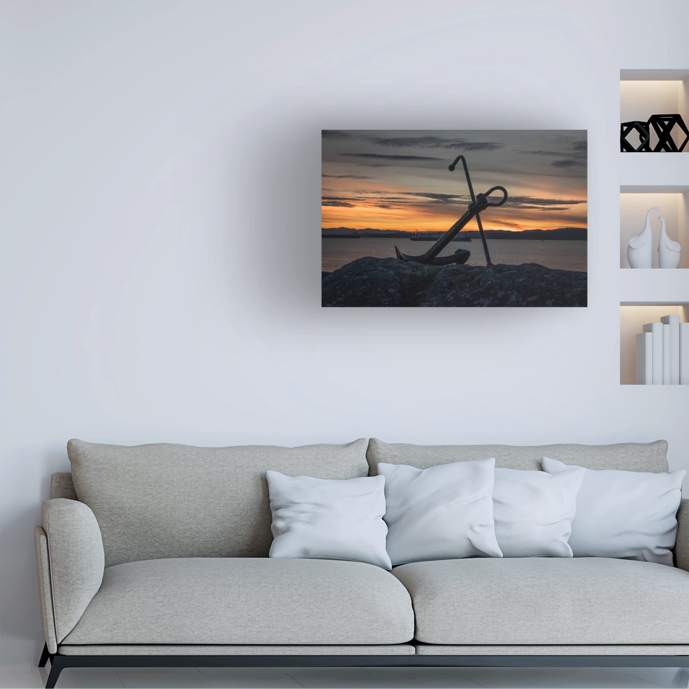 Trademark Fine Art 'Anchor' Canvas Art Print by Tim Oldford - Nautical Wall Decor for Living Room, Bedroom & Office