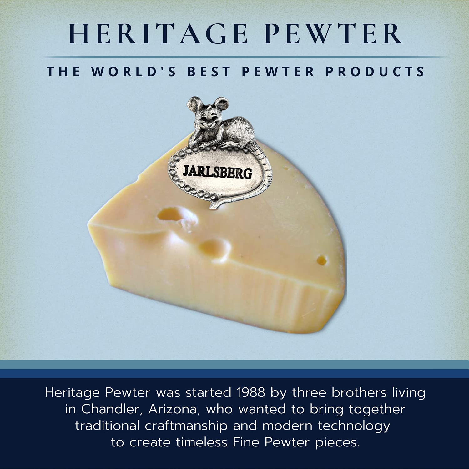 Premium Jarlsberg Cheese Marker - Elegant Pewter Cheese Label for Weddings, Parties & Gifts | Perfect for Charcuterie Boards, Cheese Platters & Housewarming Events