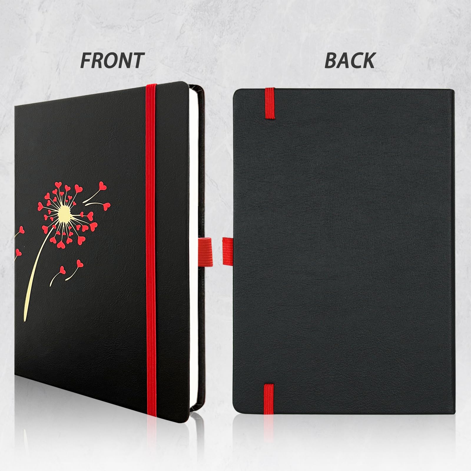 Premium Lined Black Journal Notebook - 192 Pages A5 Hardcover with Thick Paper, Pen Loop & Pocket - Perfect for Travel, Business, Work & School - College Ruled Writing Notebook for Women & Men - 5.6