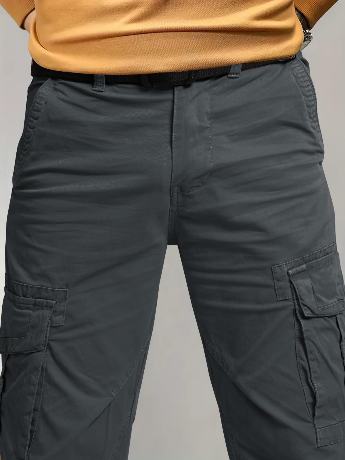 OUTSON Men's Relaxed Fit Cargo Pants with 8 Pockets - Durable Ripstop Tactical Work Pants for Outdoor, Hiking & Casual Wear - Comfortable Utility Pants for Men