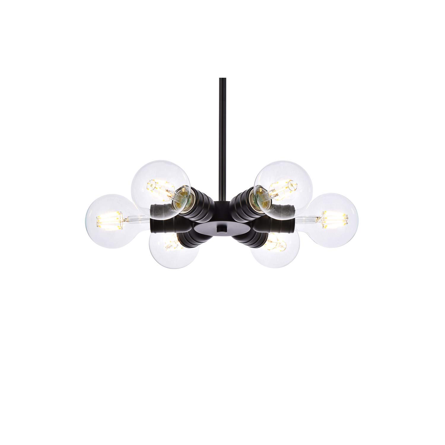 Reyes 6-Light Black Modern Pendant Lighting Fixture - Perfect for Dining Room, Kitchen Island, or Entryway Decor