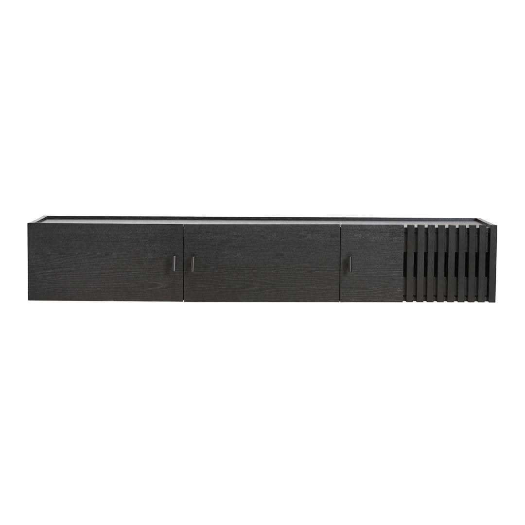 Modern Low Profile Wall Mounted Sideboard - Space Saving Storage Cabinet for Living Room, Dining Room & Entryway