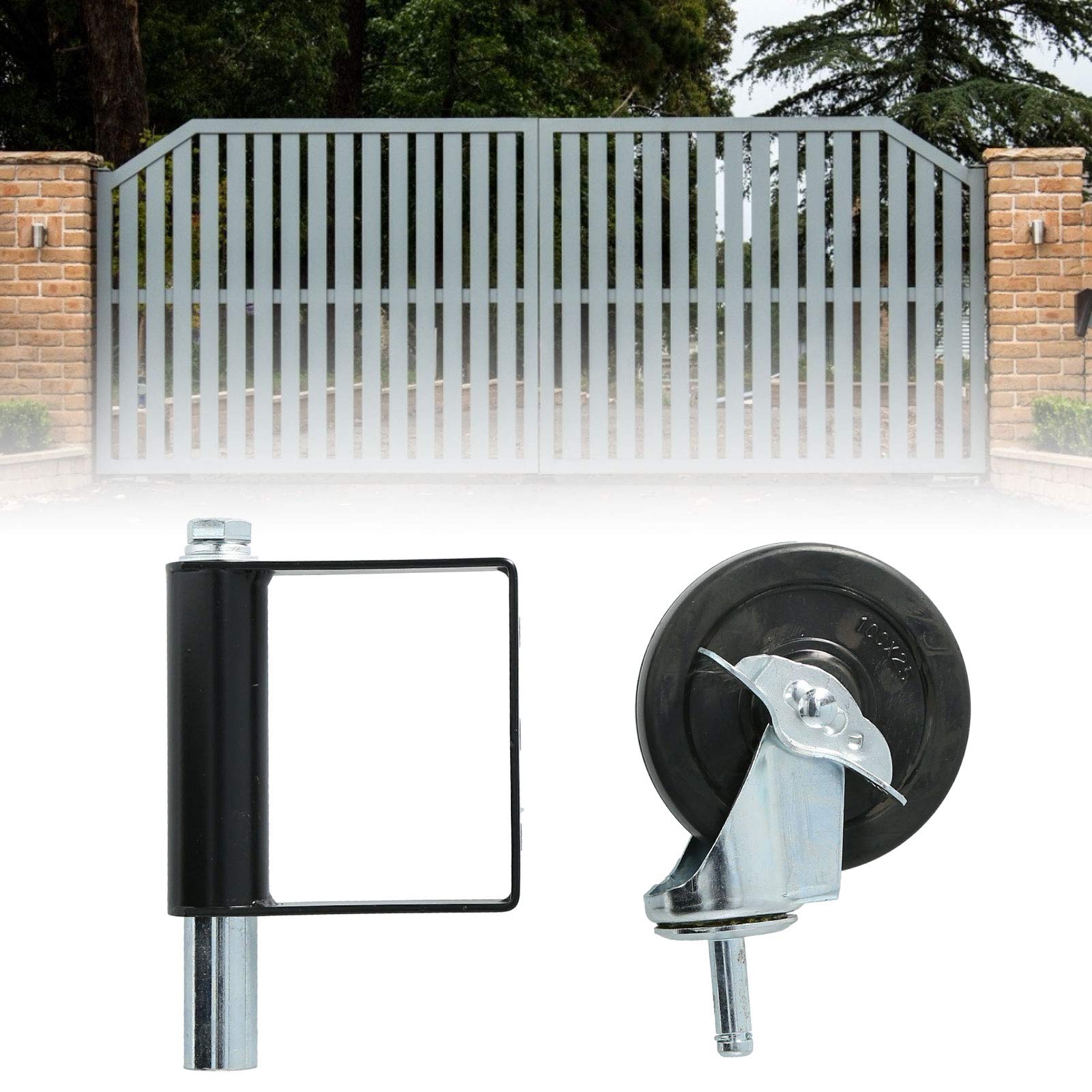 Heavy Duty Metal Gate Wheel - Black Industrial Door Wheel for Home and Commercial Use - Perfect for Sliding Gates, Barn Doors, and Garage Doors