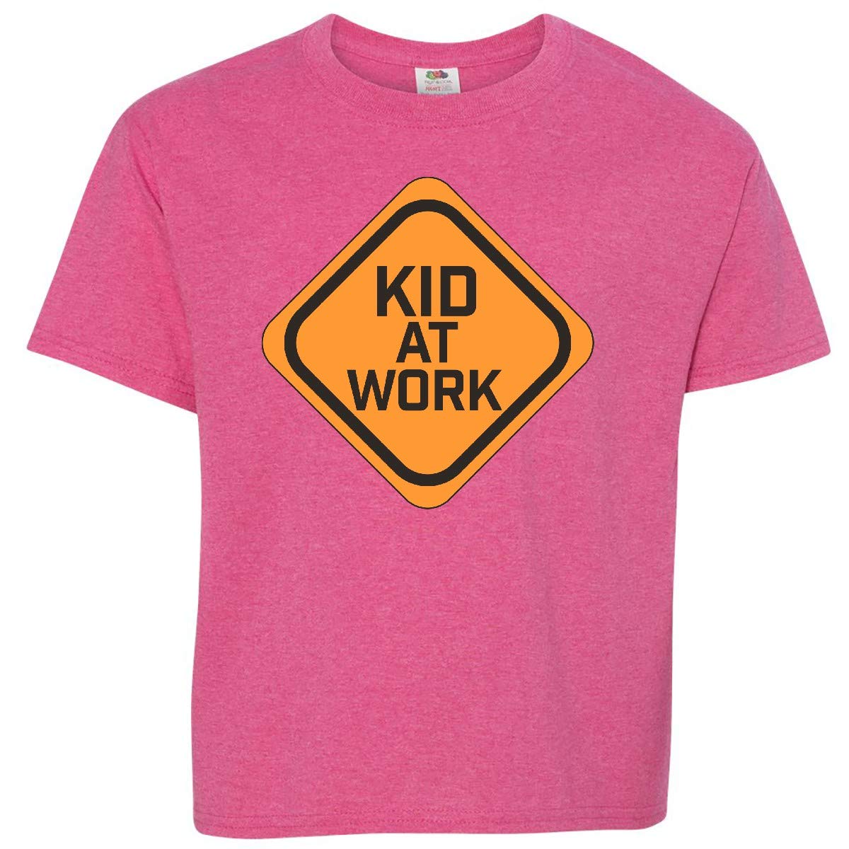 Inktastic Kid at Work Construction Sign Youth T-Shirt - Fun Construction Theme T-Shirt for Kids - Perfect for Playtime, Dress Up & Construction Birthday Parties