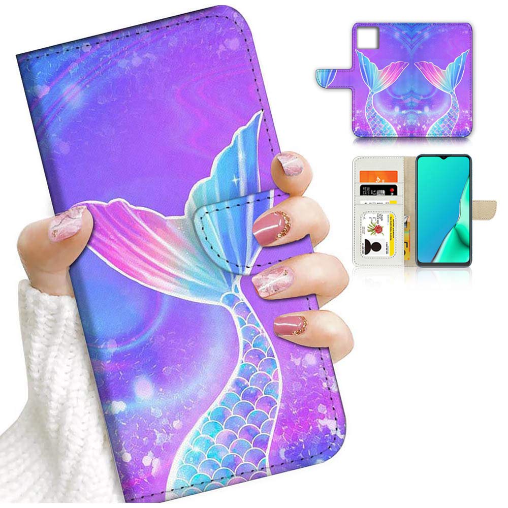 Premium Mermaid Tail Flip Wallet Phone Case for iPhone 13 Mini - Slim Protective Cover with Card Slots | Perfect for Everyday Use, Travel & Hands-Free Convenience